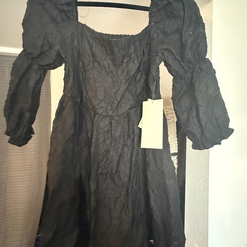 Honey and Rosie Black Textured Dress